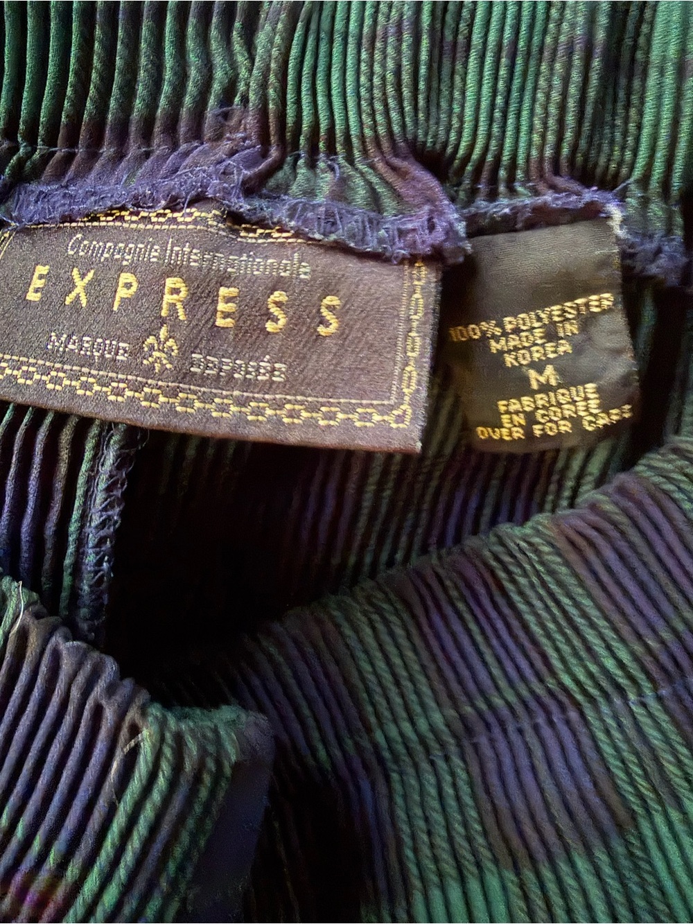 VINTAGE 90s Plaid Plisse Maxi Skirt - Picture 4 of 4
